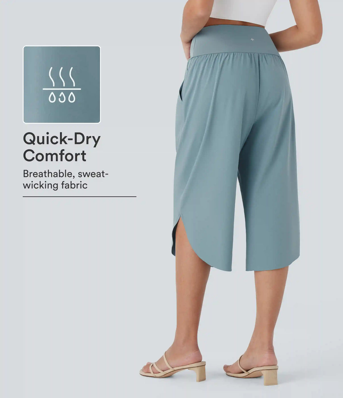 Breezeful™ High Waisted Crossover Pocket Quick Dry Capri Pants