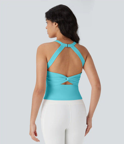 SoftlyZero™ Plush Cut Out Yoga Tank Top DD-F Cups