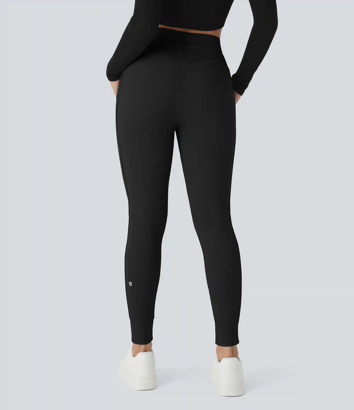 SoftlyZero™ Plush High Waisted Drawstring Pocket Plain Full Length Joggers