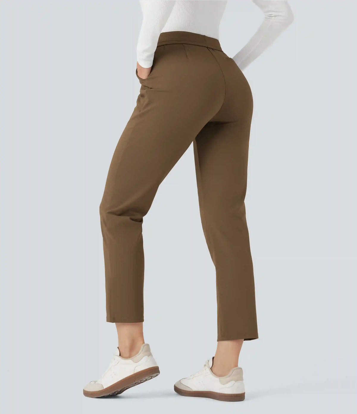 Halara Flex™ DayStretch Foldover High Waisted Drawstring 7/8 Slim Work Pants with Pockets