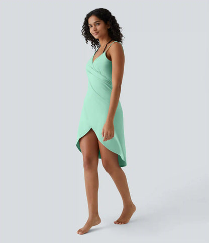 Spaghetti Strap Crossover Cover Up Wrap InstantCool Dress-UPF50+