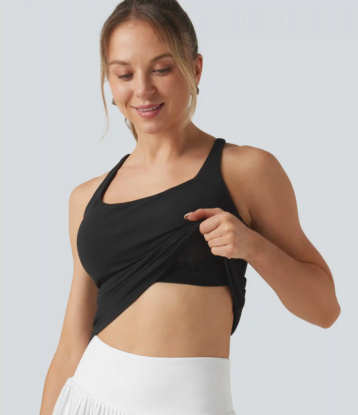 U Neck Built-in Bra Running Tank Top DD-F Cups