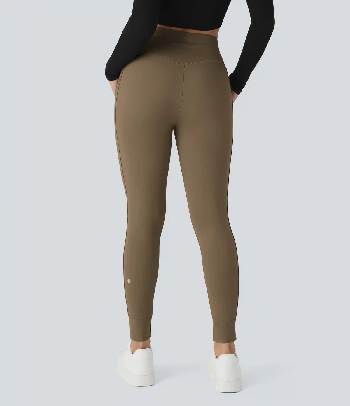 SoftlyZero™ Plush High Waisted Drawstring Pocket Plain Full Length Joggers