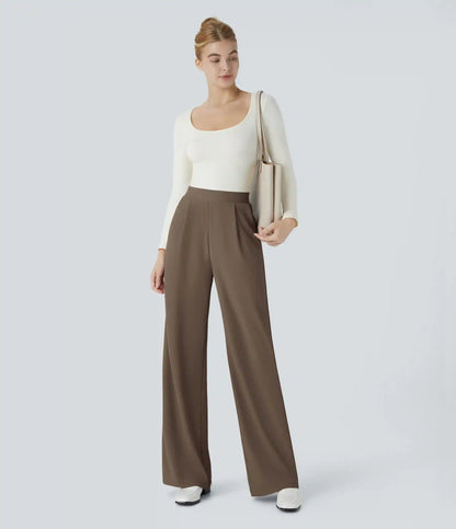 Halara Flex™ High Waisted Body Sculpt Waist-Slimming Pocket Wide Leg Micro Waffle Work Pants