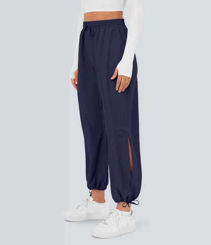 Breezeful™ High Waisted Drawstring Pocket Hem Quick Dry Casual Joggers