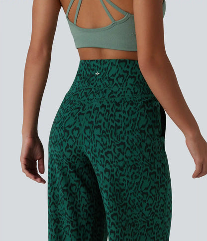 Halara UltraSculpt™ Leopard Print High Waisted Tummy Control Straight Leg Yoga Pants with Pockets