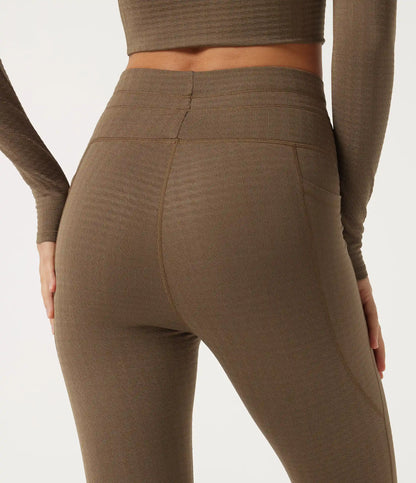 High Waisted Houndstooth Drawstring Yoga Legging with Pockets