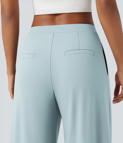 Halara Flex™ DayStretch Asymmetric Mid Rise Barrel Leg Work Pants with Pockets