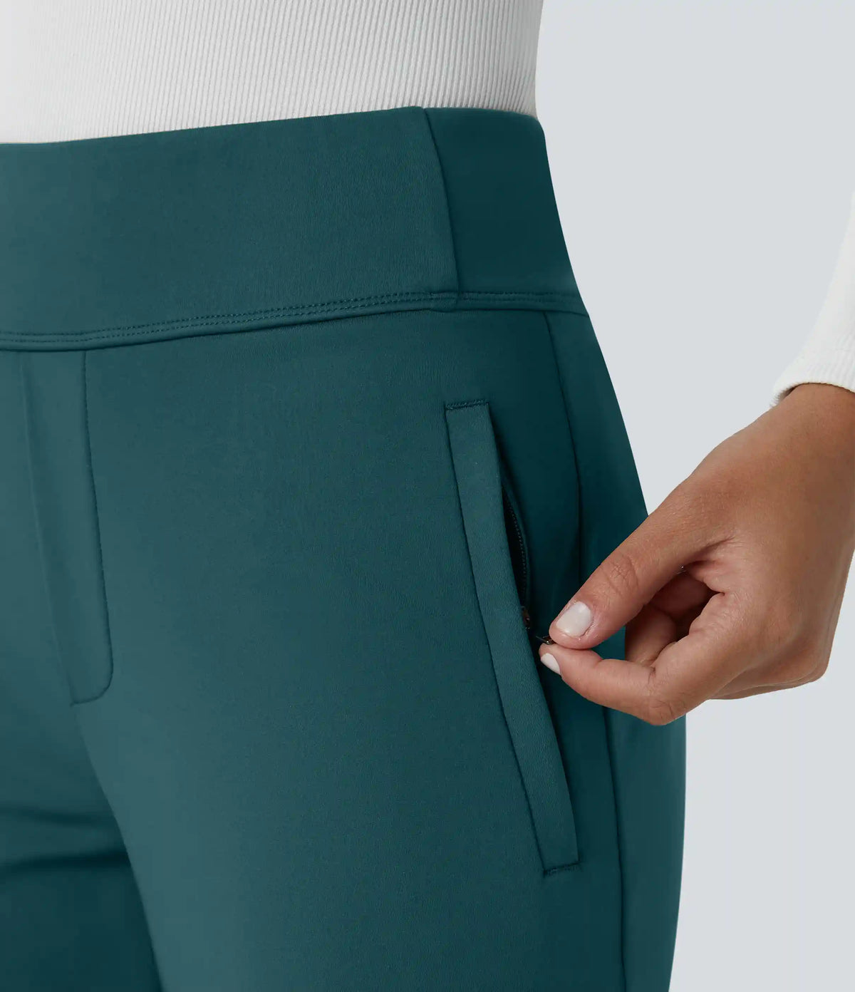 Halara Flex™ DayStretch Mid Rise Side Zipper Pocket Work Flare Pants