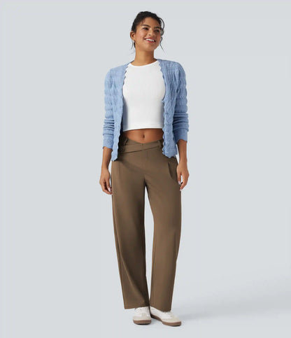 Halara Flex™ DayStretch Asymmetric Mid Rise Barrel Leg Work Pants with Pockets