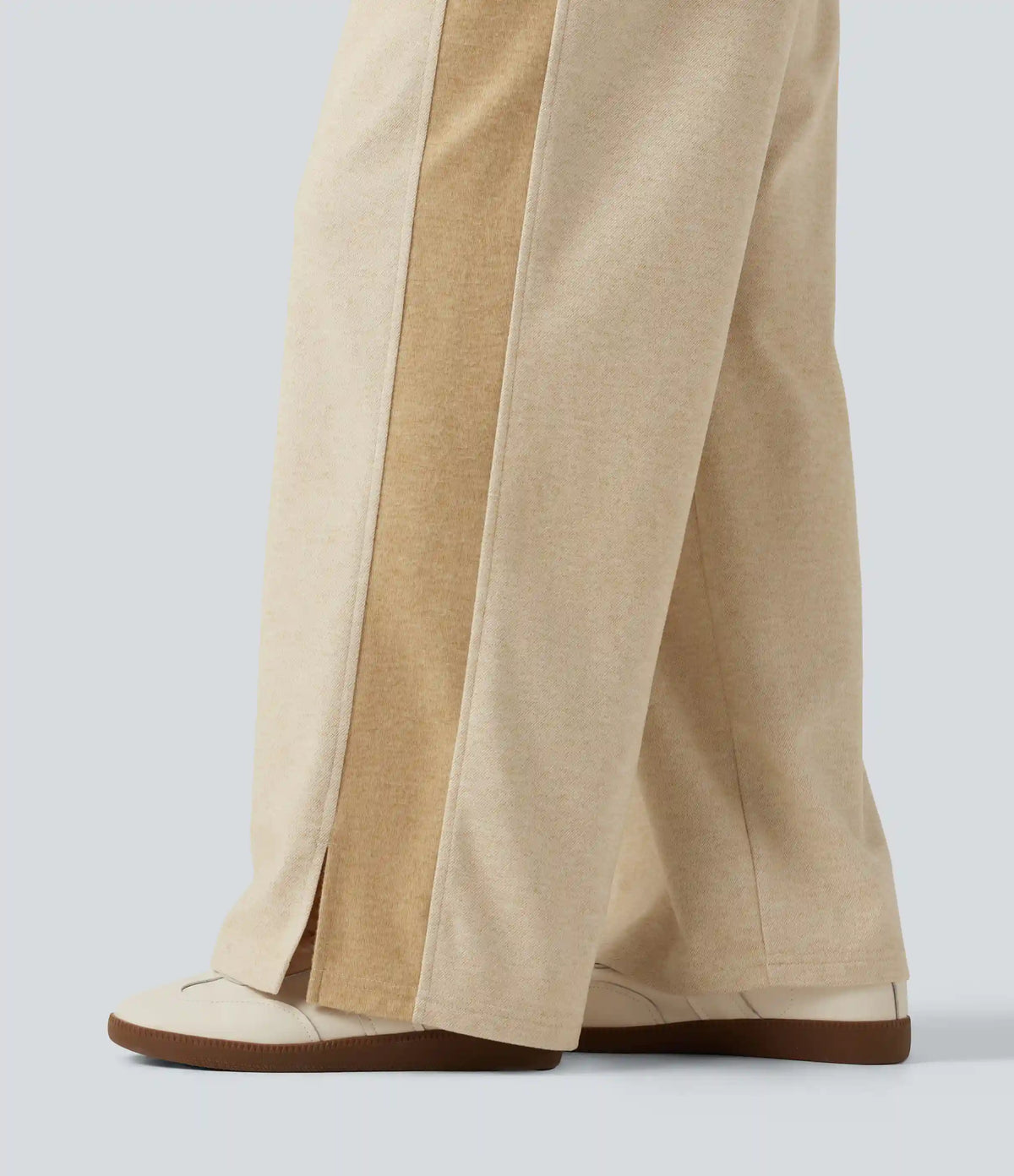 High Waisted Drawstring Straight Leg Casual Pants with Pockets