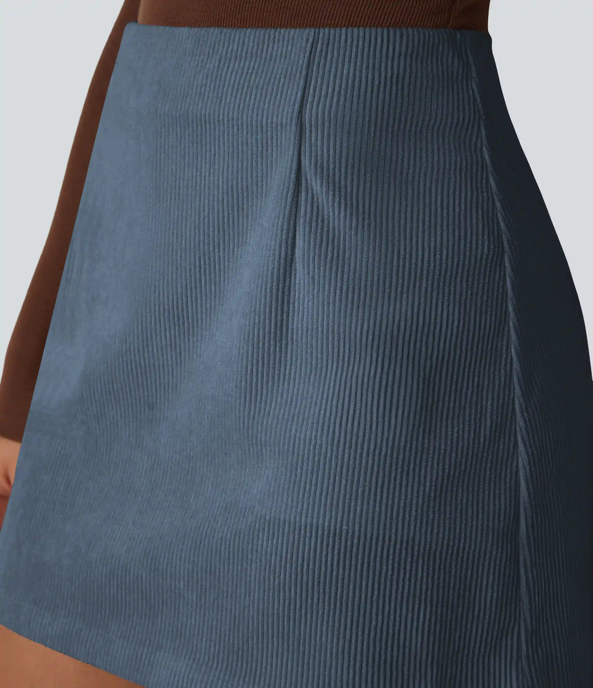 High Waisted 2-in-1 A Line Mini Corduroy Casual Skirt