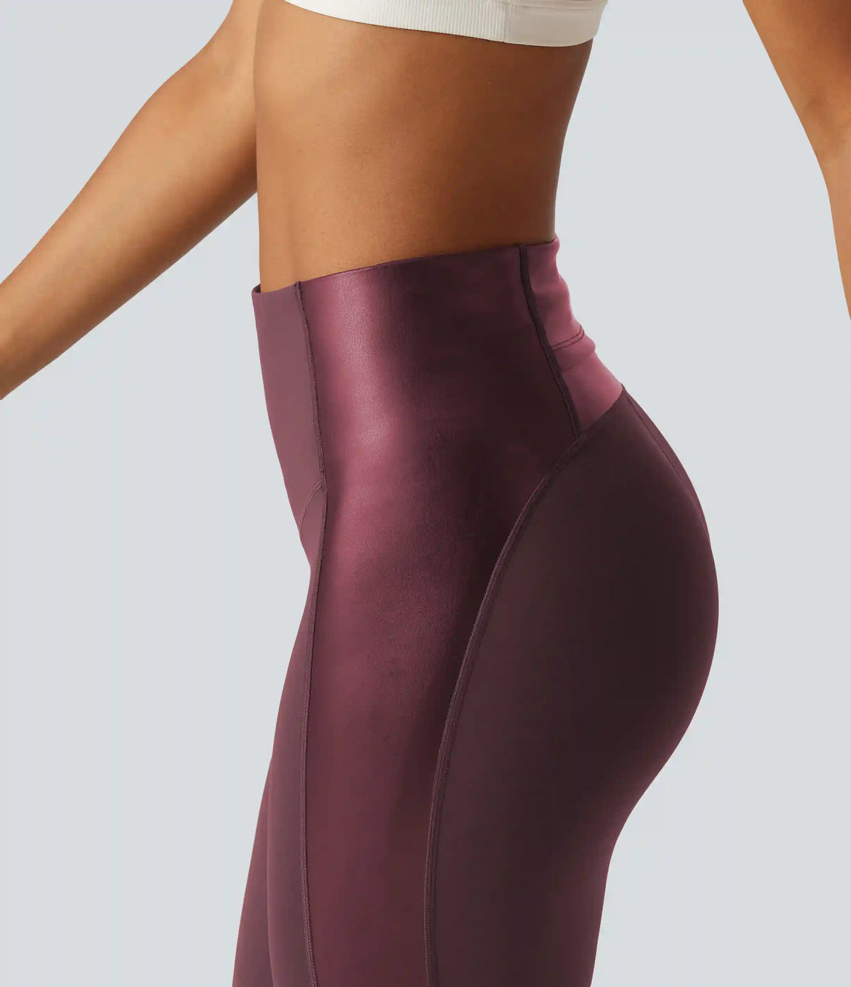 Halara UltraSculpt™ High Waisted Stretchy PU Tummy Control Yoga Leggings with Pocket