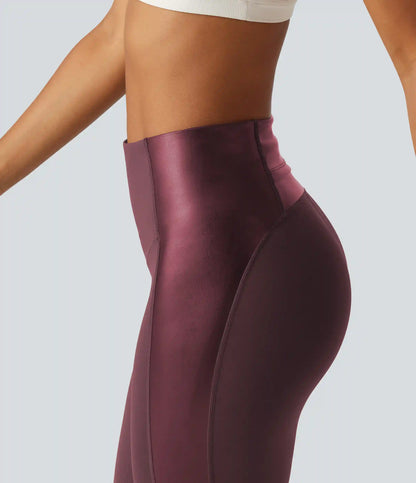 Halara UltraSculpt™ High Waisted Stretchy PU Tummy Control Yoga Leggings with Pocket