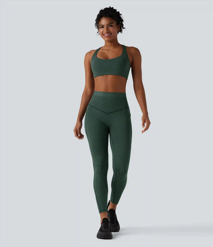 Medium Support Racerback Stripes Training Sports Bra
