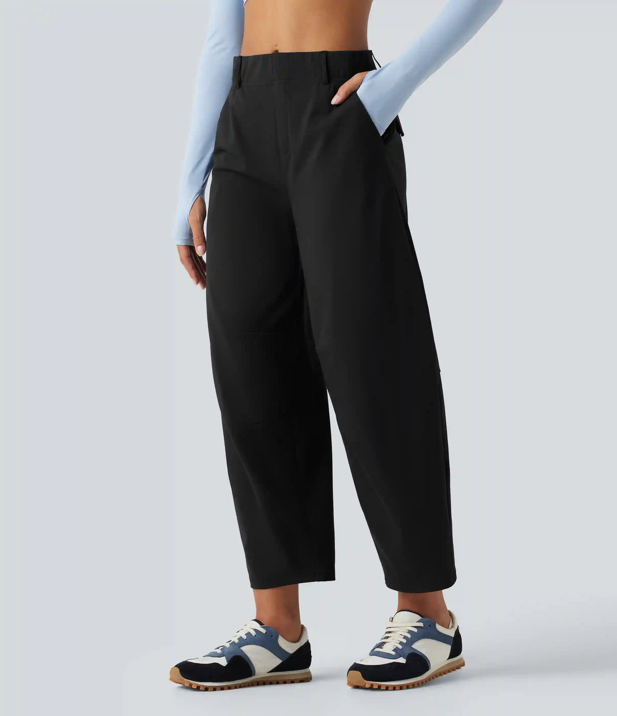 DayStretch High Waisted Barrel Leg Dance Pants with Pockets