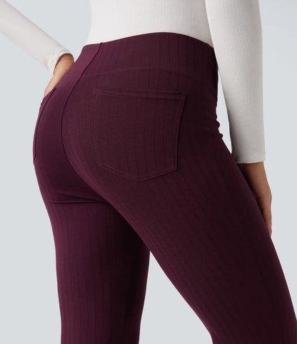 Halara Flex™ High Waisted Striped Work Flare Pants with Pockets