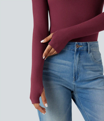 Halara HeatCore Turtleneck Long Sleeve Thumb Hole Casual Warming Top