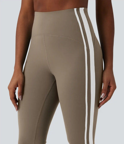 Halara UltraSculpt™ High-waisted Tummy Control Side Stripe Yoga 7/8 Flare Leggings
