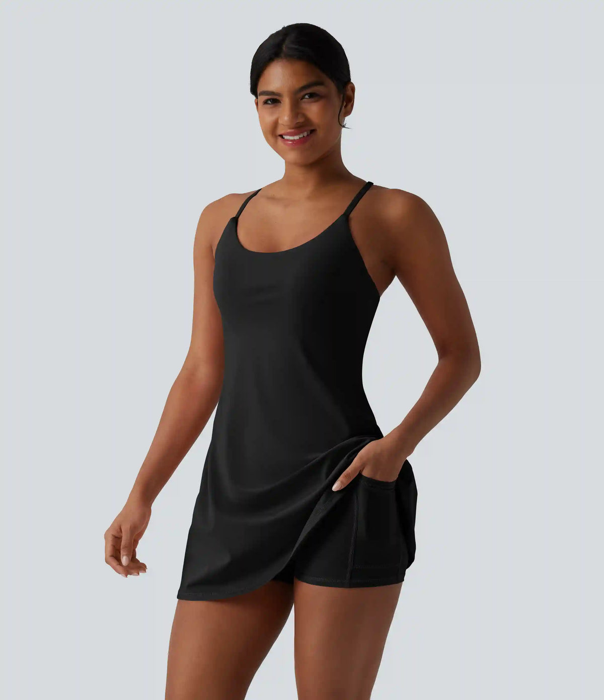 Softlyzero™ Plush Tummy Control Active Dress with Pockets-Easy Peezy Edition