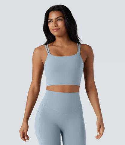 Halara UltraSculpt™ Double Straps Twisted Backless Cropped Yoga Tank Top