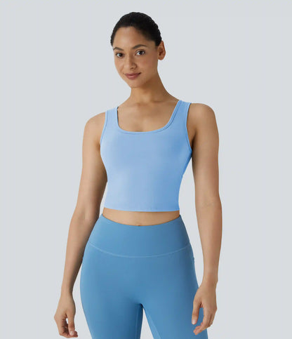 U Neck Crossover Barre Ballet Dance Tank Top A-D Cups
