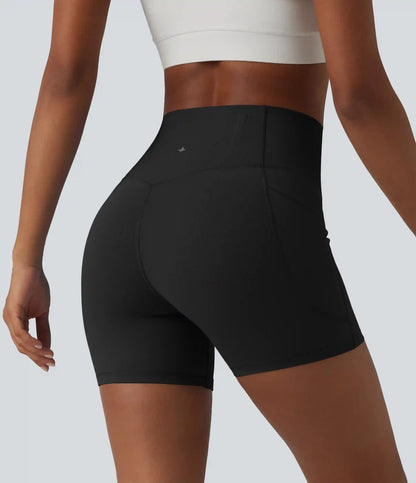 Halara UltraSculpt™ High Waisted Anti-Roll Tummy Control Shaping Workout Biker Shorts 5'' with Pockets