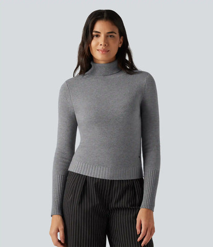 High Neck Long Sleeve Casual Sweater