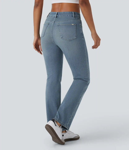 Halara Flex™ High Waisted Pockets Washed Casual Bootcut Jeans