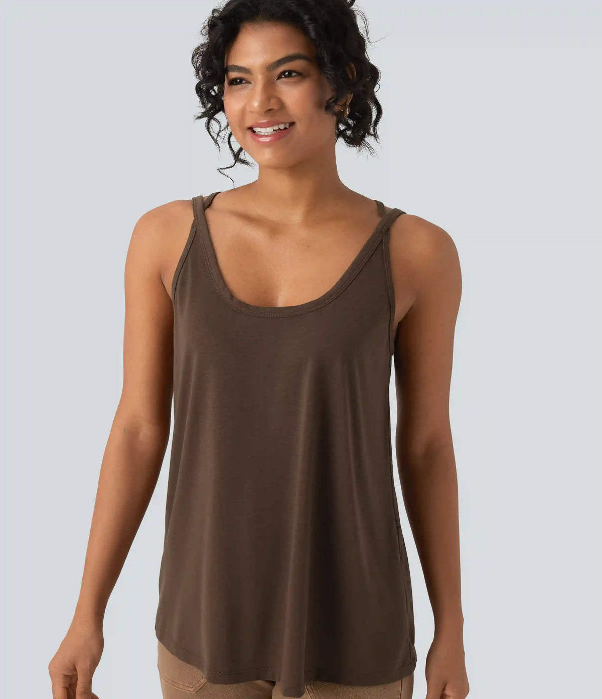U Neck Relaxed Casual Tank Top