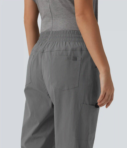 Mid Rise Drawstring Casual Cargo Joggers with Pockets