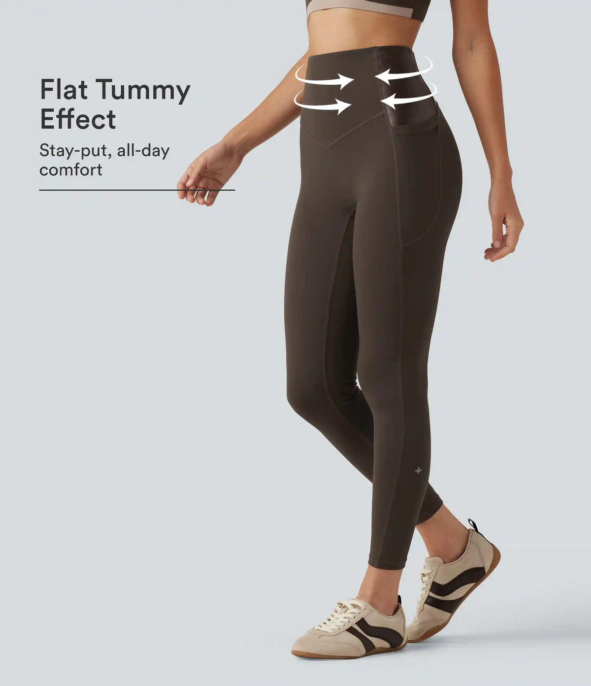 Halara UltraSculpt™ High Waisted Tummy Control Stretchy PU Yoga Leggings with Pockets