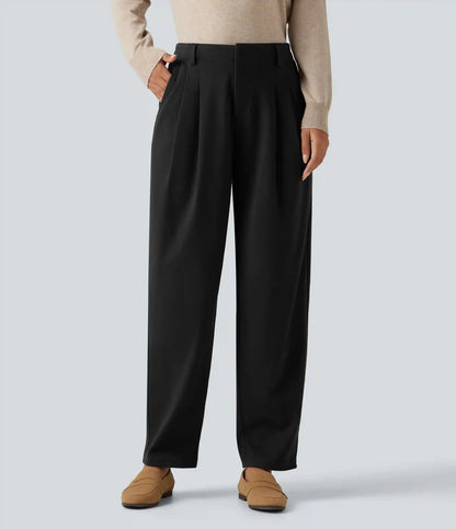 High Waisted Tapered Work Pants with Pockets
