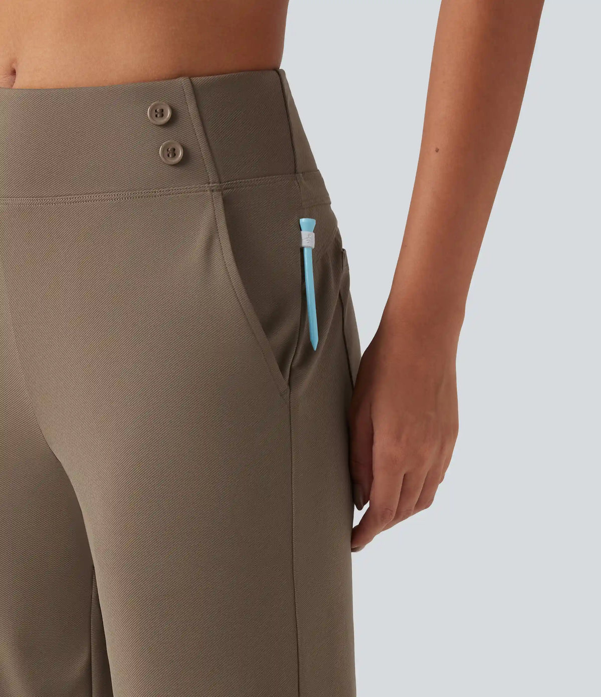Mid Rise Quick Dry Capri Golf Pants with Pockets-UPF40+