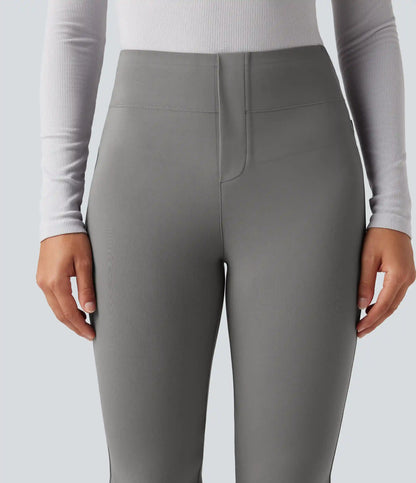 High Waisted Tummy Control Bootcut Work Pants with Pockets