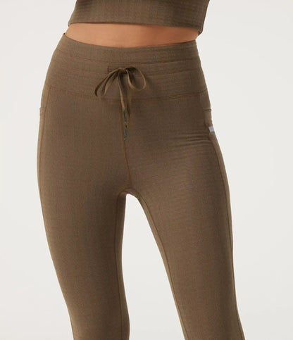 High Waisted Houndstooth Drawstring Yoga Legging with Pockets