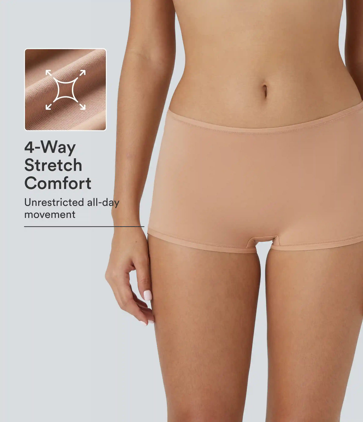High Stretch Low Rise Solid Lounge Boy Shorts