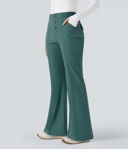 Water Repellent Abrasion-Resistant Low Rise Hiking Bootcut Pants with Pockets