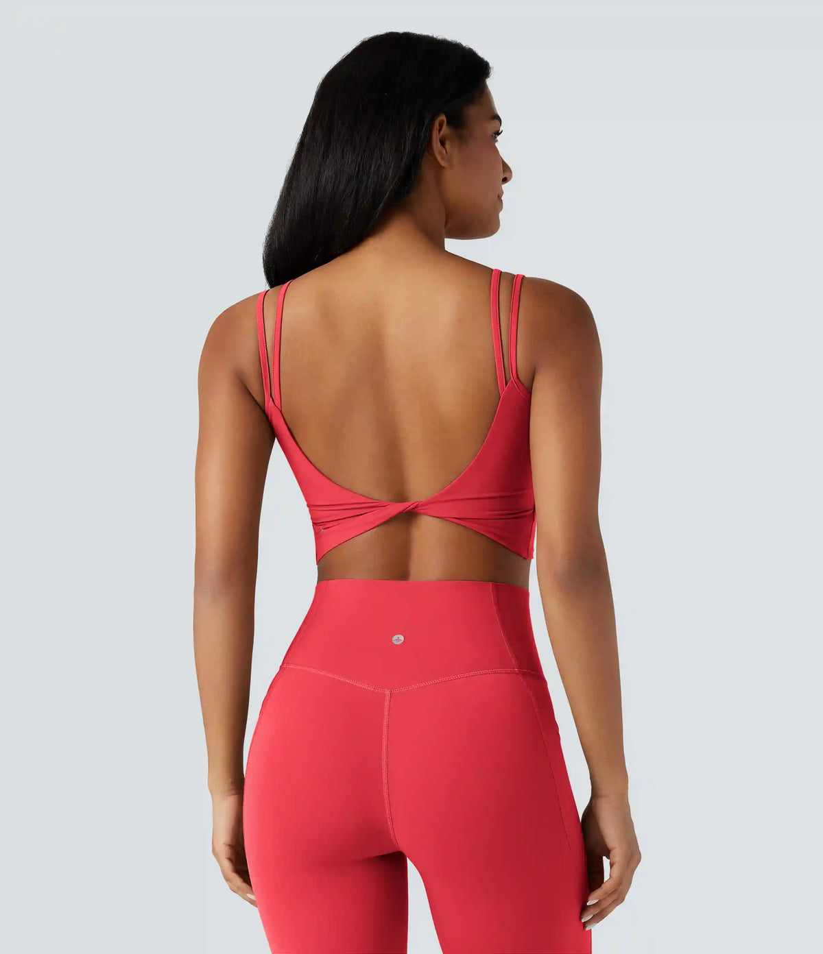 Halara UltraSculpt™ Double Straps Twisted Backless Cropped Yoga Tank Top