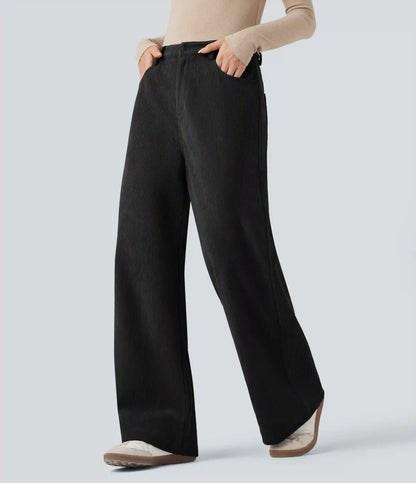 High Waisted Corduroy Casual Baggy Pants with Pockets