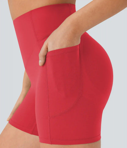 Halara UltraSculpt™ High Waisted Scrunch Butt Lifting Tummy Control Pocket Shaping Workout Biker Shorts 5''