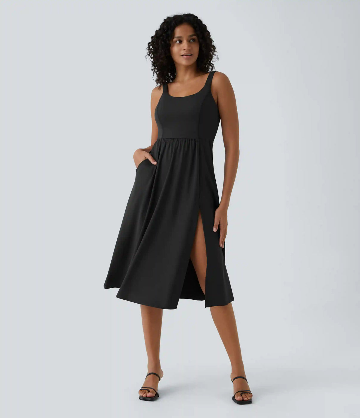 Padded Midi Casual Dress A-D Cups
