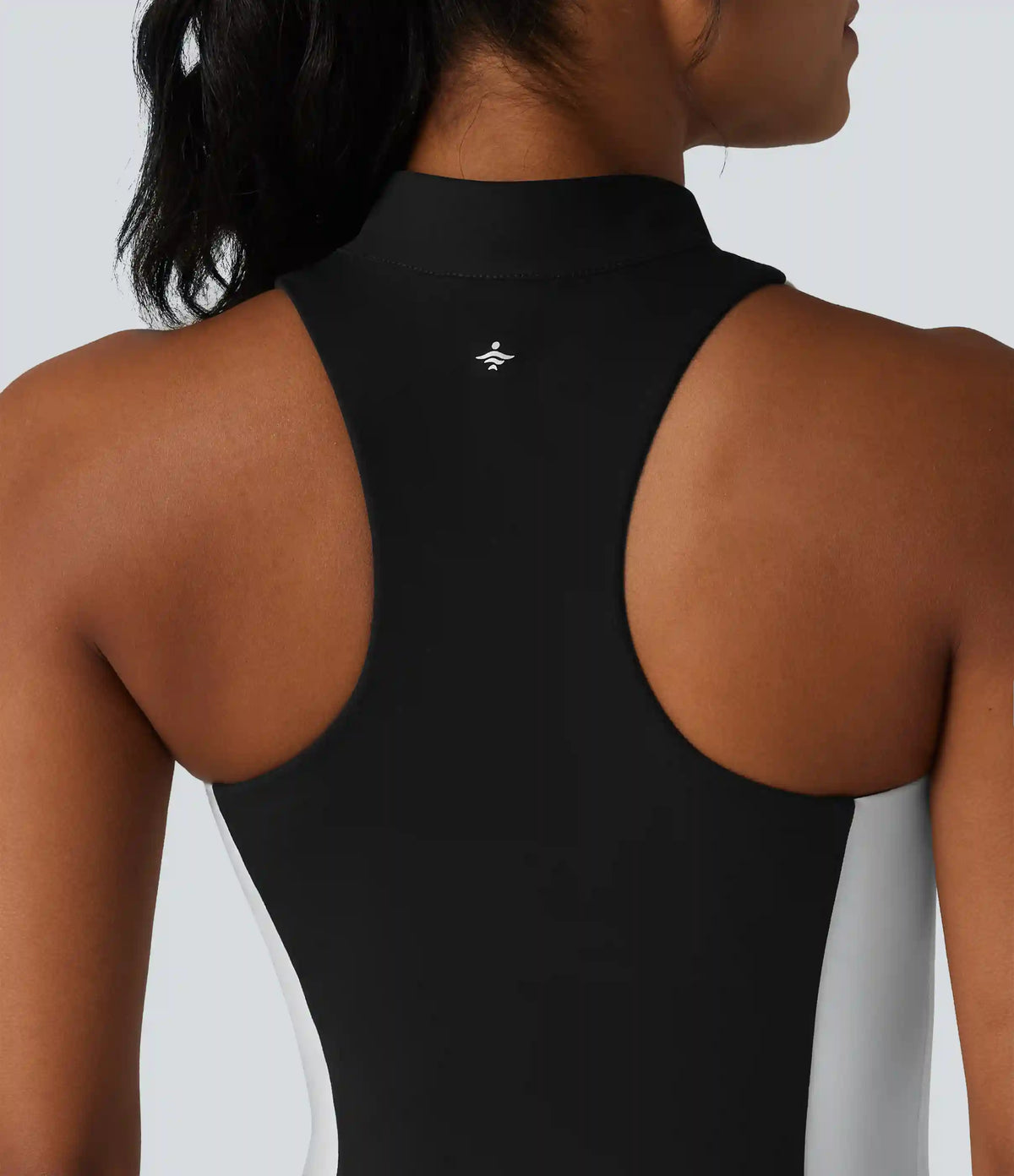 Halara UltraSculpt™ Mock Neck Built-in Bra Racerback Color Block Mini Golf Active Dress
