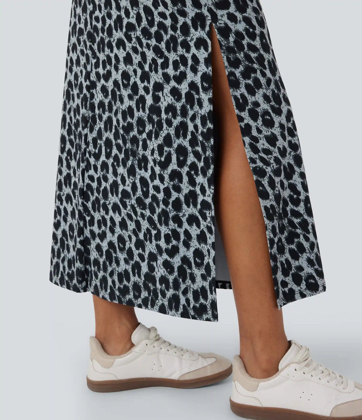 Halara UltraSculpt™ Leopard Print High Waisted Split Maxi Casual Skirt