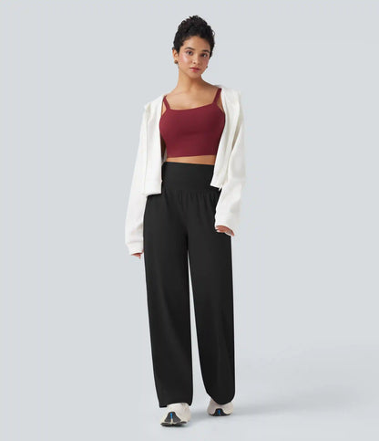 Softlyzero™ Airy Super High Waisted 2-in-1 Straight Leg InstantCool Yoga Pants with Pockets
