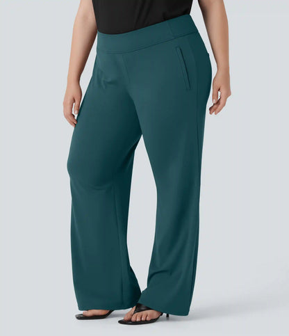 Plus Size Halara Flex™ DayStretch High Waisted Work Flare Pants with Side Zip Pockets
