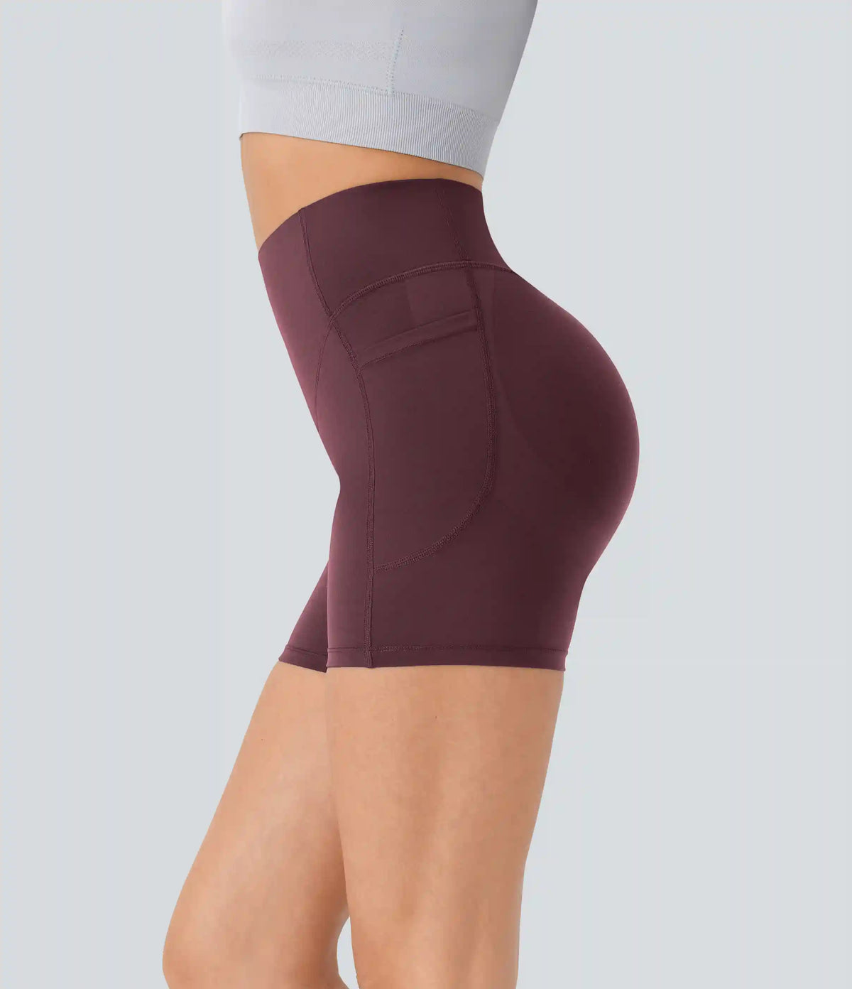 Halara UltraSculpt™ High Waisted Scrunch Butt Lifting Tummy Control Pocket Shaping Workout Biker Shorts 5''