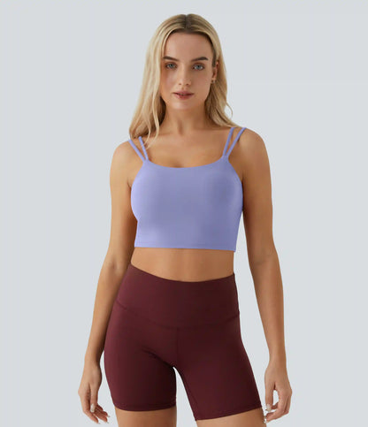 Double Straps Cropped Yoga Tank Top