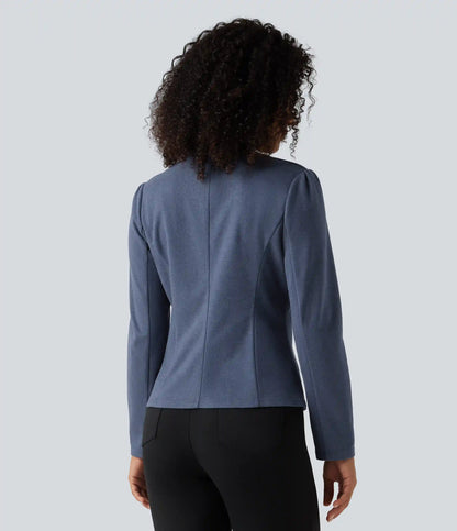 Round Neck Hook and Eye Work Blazer
