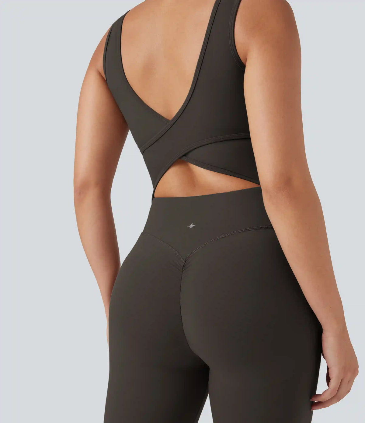 Halara UltraSculpt™ V Neck Tummy Control Butt Lifting Workout Jumpsuit with Pockets